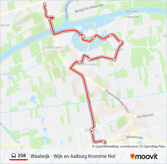 208 Bus Line Map
