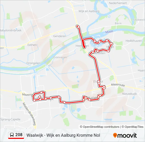 208 Bus Line Map