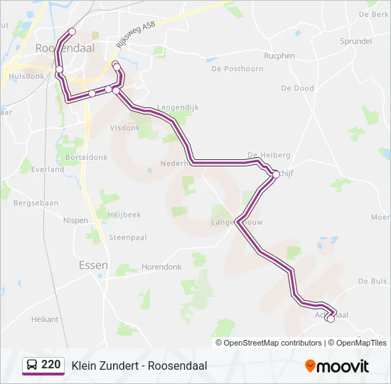 220 Bus Line Map