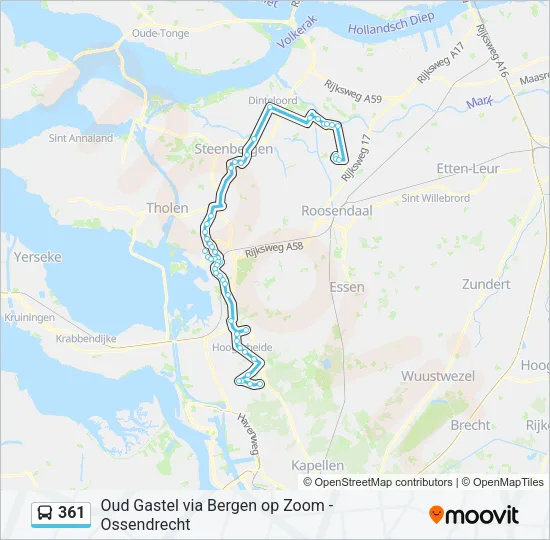 361 Bus Line Map