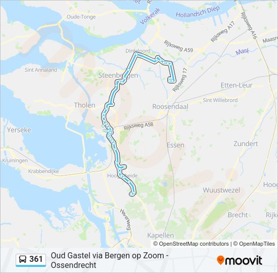361 Bus Line Map