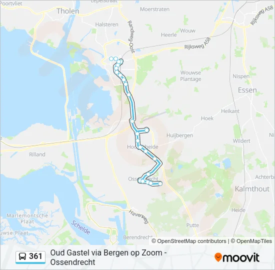 361 Bus Line Map