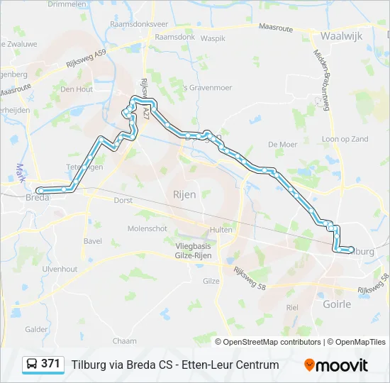 371 Bus Line Map