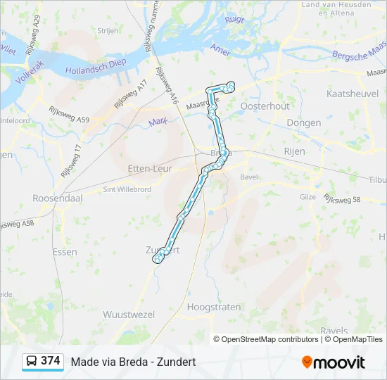374 Bus Line Map