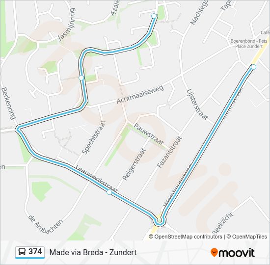 374 Route: dienstregelingen, haltes en kaarten - Zundert (Bijgewerkt)