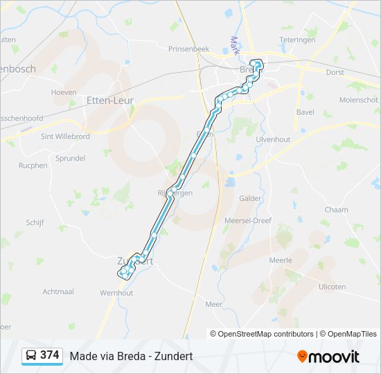374 Bus Line Map