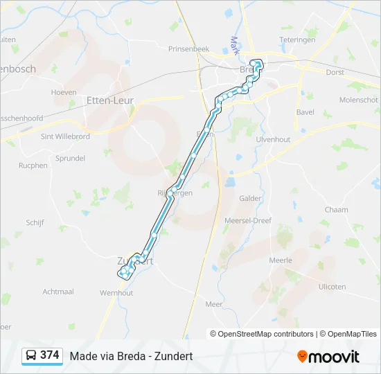 374 Bus Line Map