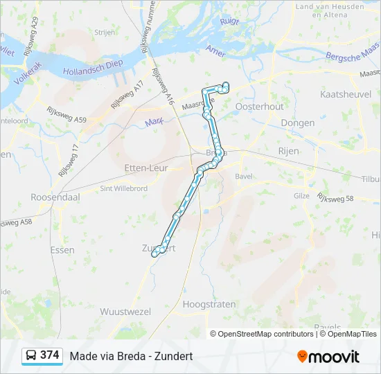 374 Bus Line Map