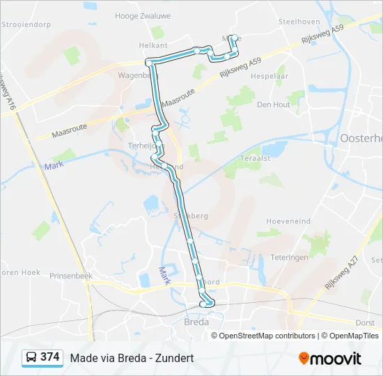 374 Bus Line Map