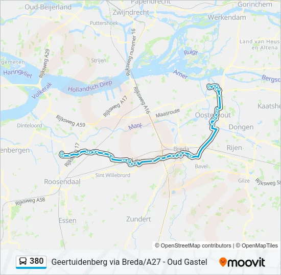 380 Bus Line Map