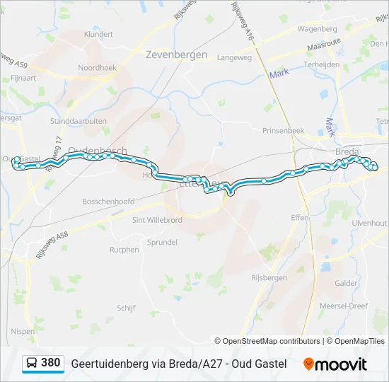 380 Bus Line Map