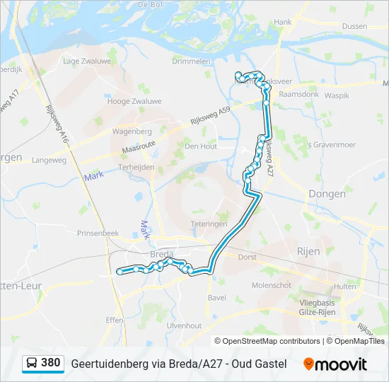 380 Bus Line Map