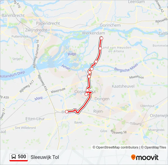 500 Bus Line Map