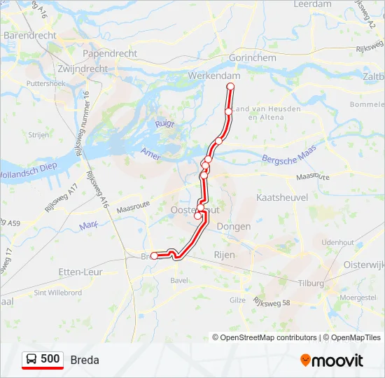 500 Bus Line Map