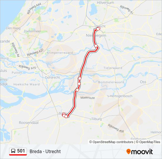 501 Bus Line Map