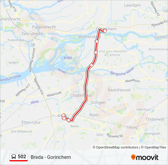 502 Bus Line Map