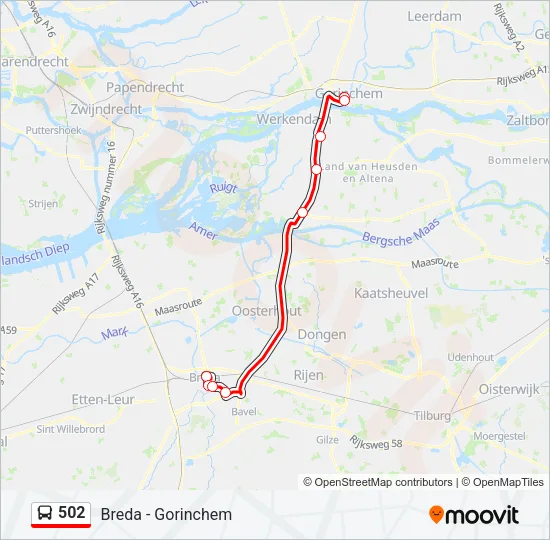 502 Bus Line Map