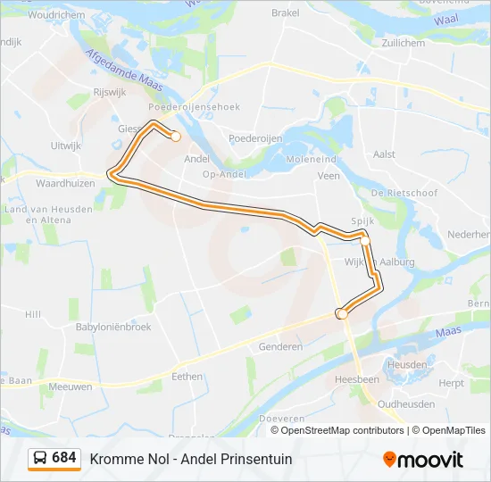 684 Bus Line Map