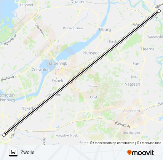SNELBUS IPV TREIN Bus Line Map