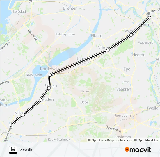 Bus STOPBUS IPV TREIN lijnkaart