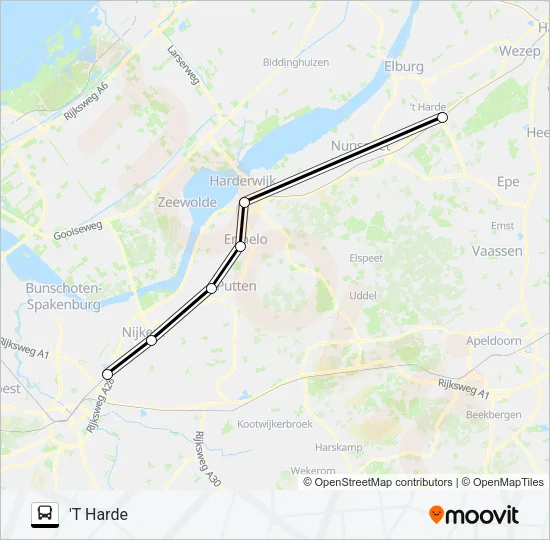 Bus STOPBUS IPV TREIN lijnkaart