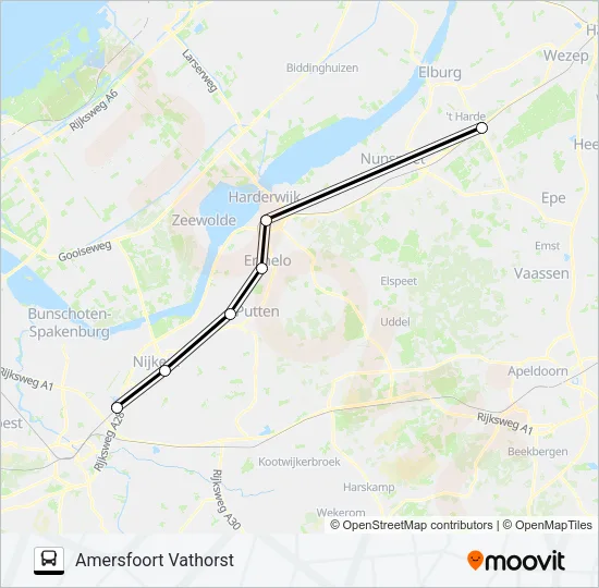 Bus STOPBUS IPV TREIN lijnkaart