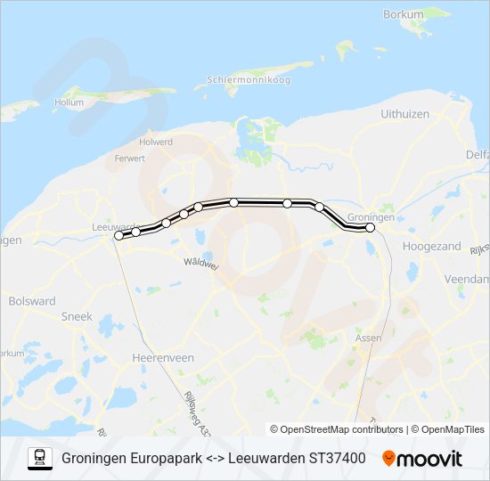 STOPTREIN RS1 Train Line Map
