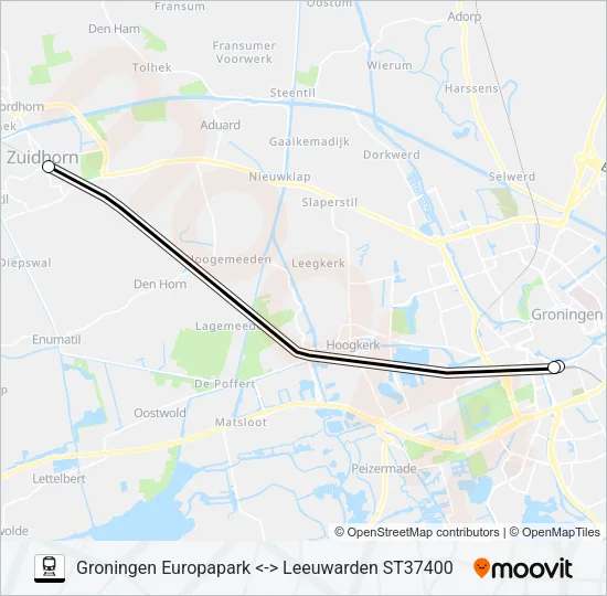 Trein STOPTREIN RS1 lijnkaart