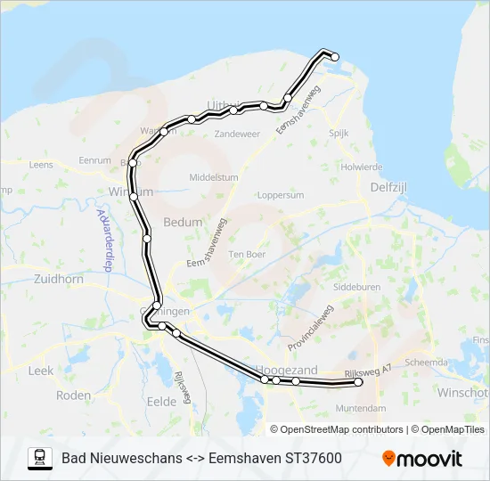 STOPTREIN RS4 Train Line Map