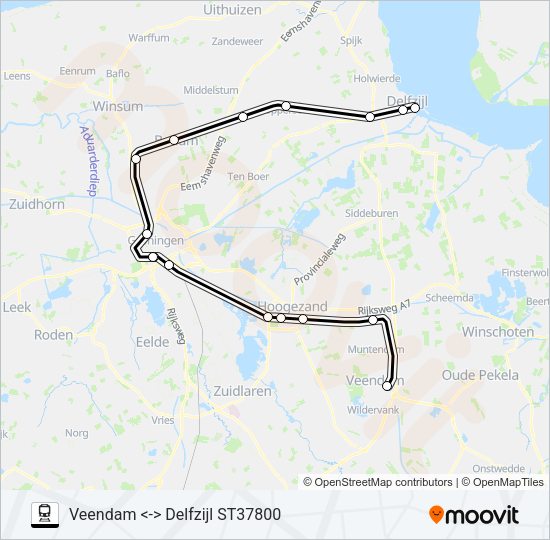 STOPTREIN RS7 Train Line Map