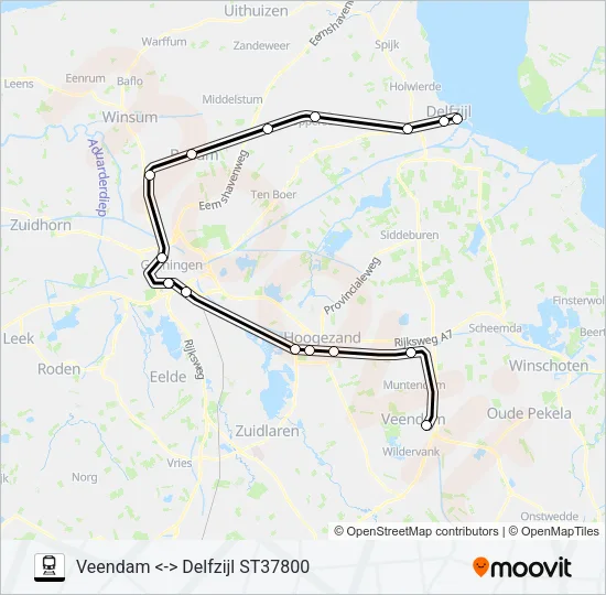 STOPTREIN RS7 Train Line Map