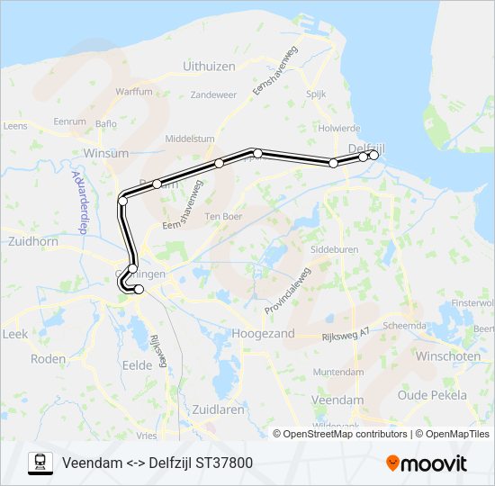 STOPTREIN RS7 Train Line Map