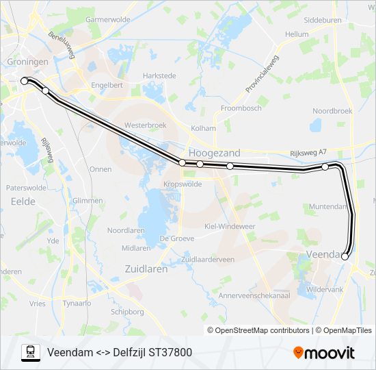 STOPTREIN RS7 Train Line Map