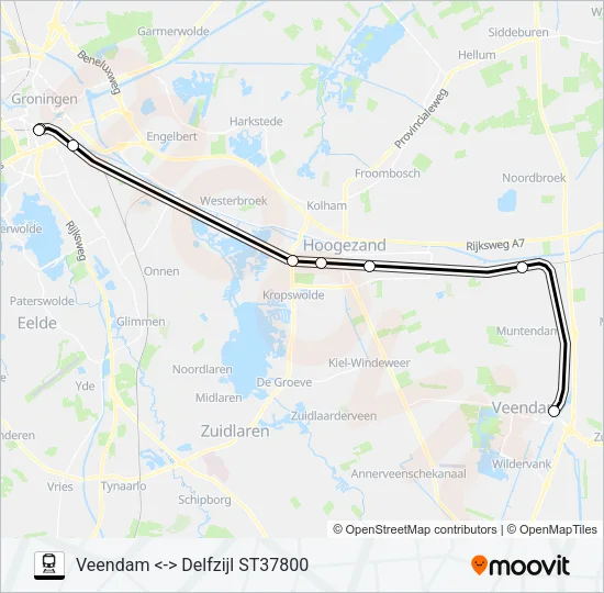 STOPTREIN RS7 Train Line Map