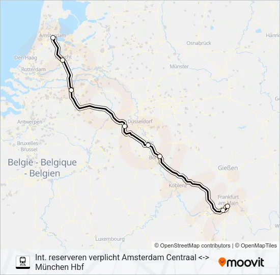 ICE INTERNATIONAL Train Line Map