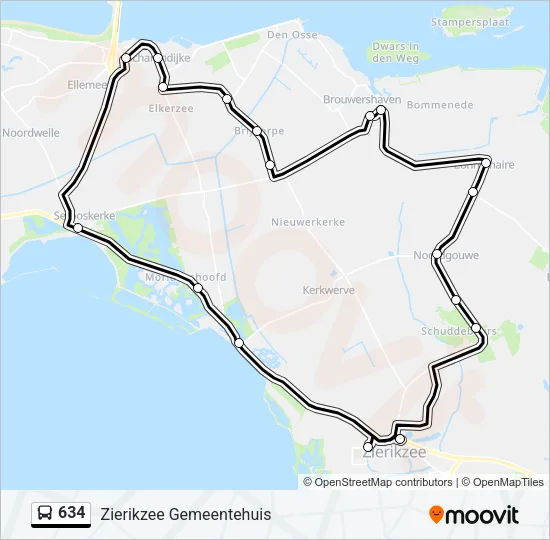 634 Bus Line Map