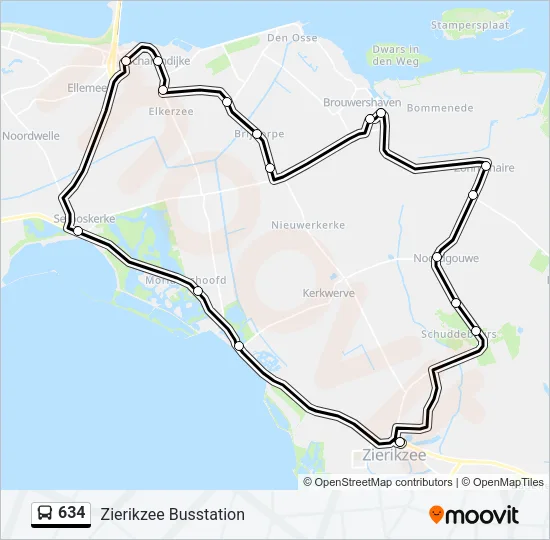 634 Bus Line Map