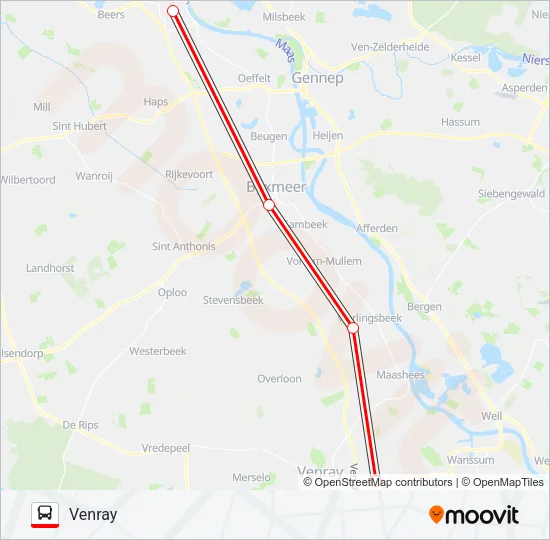 SNELBUS IPV TREIN  Line Map