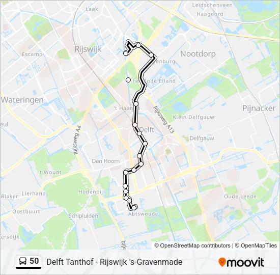 50 Bus Line Map