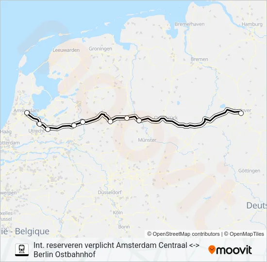 INTERCITY Train Line Map