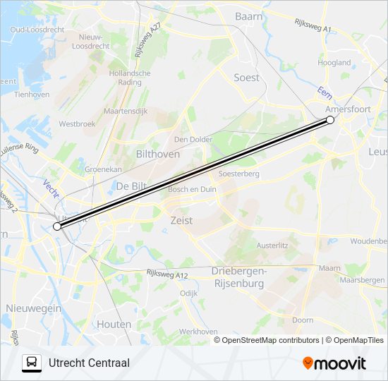 SNELBUS IPV TREIN Bus Line Map