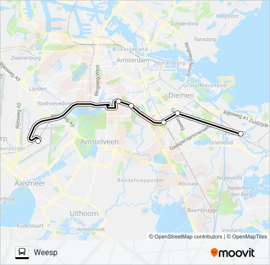 Bus STOPBUS IPV TREIN lijnkaart