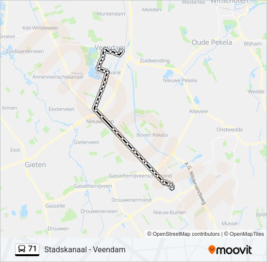 71 Bus Line Map