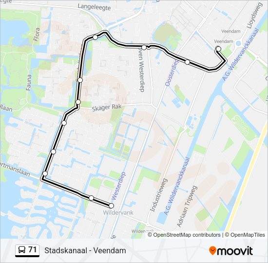 71 Bus Line Map