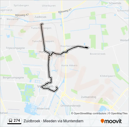 274 Bus Line Map