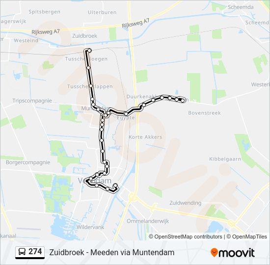 274 Bus Line Map