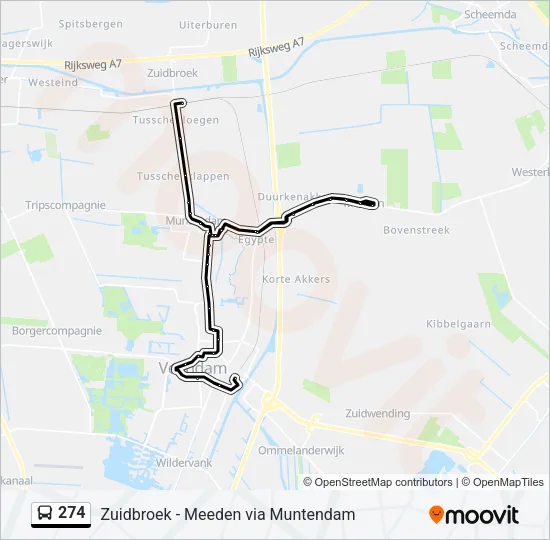 274 Bus Line Map