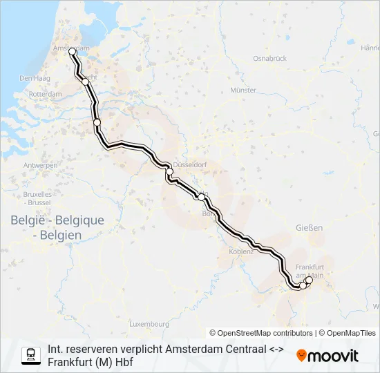 ICE INTERNATIONAL Train Line Map