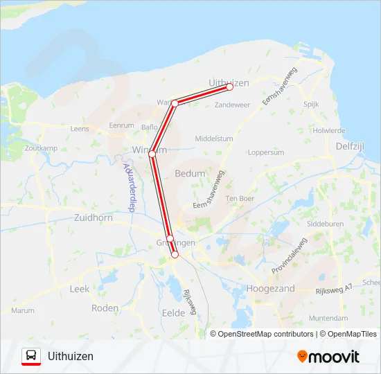 SNELBUS IPV TREIN  Line Map