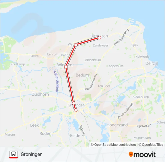 SNELBUS IPV TREIN  Line Map